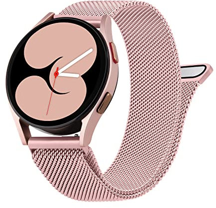 Vancle Armband für Samsung Galaxy Watch 4 Armband 40mm 44mm Damen Herren,Metall Mesh Edelstahl Ersatzarmband 20mm Uhrenarmband für Galaxy Watch 4 Classic 42mm 46mm(Rosa)