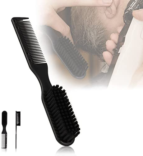 PLABBDPL Brosse de Nettoyage, Brosse à Poils de Sanglier 2 Pièces Avec Poignée, Brosse à Cheveux Sanglier, Brosse de Nettoyage de Lame, Brosse à Ongles en Nylon, Brosse de Nettoyage de Coiffure