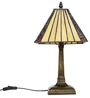 MiniSun | Tiffany Style Bronze Base and Traditional Stained Glass Lampshade Table Lamp for Living Room Bedroom Bedside Desk Lamp | Table Lamps & Home Improvements Essential