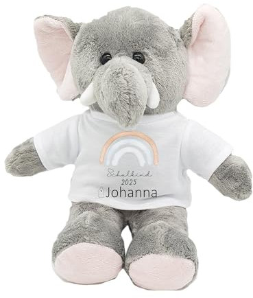 Kilala Elefant Befüllung für die Zuckertüte Schultüte mit Wunschname Topping für die Schultüte (Regenbogen)