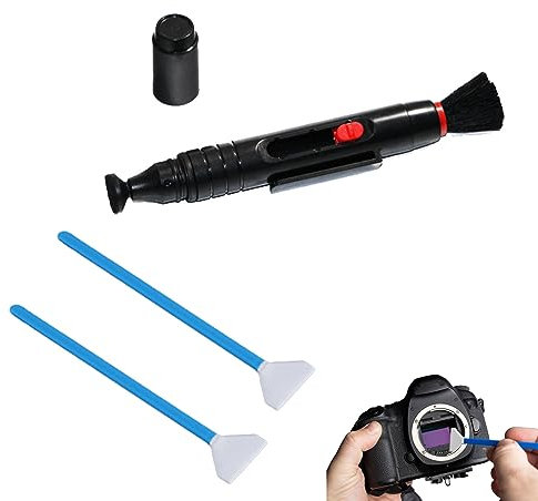 Stylo de Nettoyage pour Objectif, Pinceau de Nettoyage Professionnel en Carbone, Stylo de Nettoyage d'Objectif, Double Stylo de Nettoyage avec Pinceau, Brosse de Nettoyage Douce et Spéciale, 3 PCS