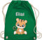 Turnbeutel Rucksack - Tiere - Süßer Tiger Tigers Wildkatze - Unisize - Grün - wechselwäsche beutel kita personalisierter stoffbeutel kinder personalisierte geschenke motiv sportbeutel tasche