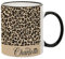 Personalised Cheetah Print Mug Custom Name, Leopard Print, Animal Print, Coloured Rim Coffee, Tea Mug. (Black Rim)