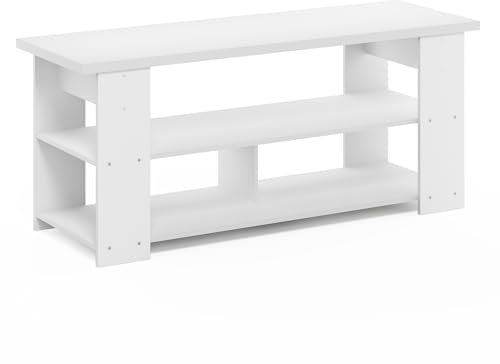 Furinno Jaya Soporte de TV para Centro de Entretenimiento Jusqu'à 55 pouces, Blanco