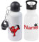 Trinkflasche mit Name/wahlweise 400ml, 500ml oder 600ml + Schriftwahl für Name + Edelstahl oder Aluminium (Ninja)