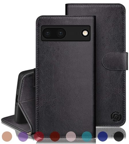 RingPi für Google Pixel 7A Handy Hülle PU Leder[RFID Schutz] Handyhülle Lederhülle Klapphülle Kartenfach Stoßfeste Schutzhülle Leather Flip Cover für Pixel 7A Wallet Phone Case,Schwarz