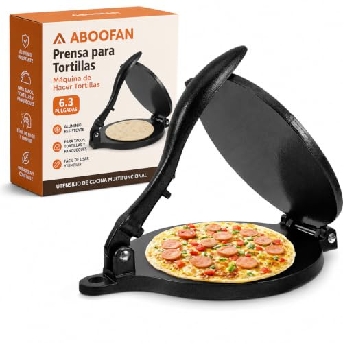 ABOOFAN Prensa Para Tortillas De Aluminio 6.3 Pulgadas Máquina De Hacer Tortillas De Masa De Maíz Utensilio De Cocina Para Panqueques Y Tacos En Casa