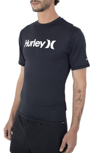 Hurley Herren OAO Quickdry Rashguard Ss Rash-Guard-Shirt, Schwarz, XL