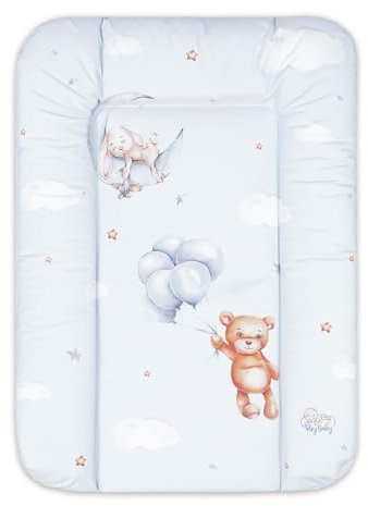 Wickelauflage Wickelunterlage abwaschbar und wasserdicht 70x50 cm - Wickelmatte zum Auflegen auf Wickeltisch Wickelaufsatz Wickelkommode oder Waschmaschine changing mat 70 x 50 Teddybären B