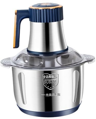 Gralara Robot da Cucina Frullatore per Aglio Resistente agli Spruzzi Potente utensile da Cucina 5L Tritacarne Elettrico Tritatutto per Verdure per Carne Manzo, Blu