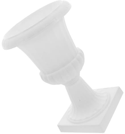 Warmhm White Roman Column Flower Pot Decorative Urn Planter Front Porch Planter Garden Succulent Container (White)