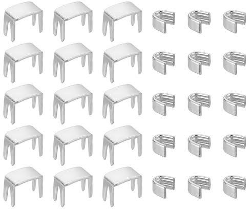 QUARKZMAN Kit de Retenedores de Deslizadores de Cremallera #5, 20 Topes Inferiores y 40 Topes Superiores para Bolsos, Abrigos, Chaquetas, Cremalleras de Extremo Cerrado, Plata