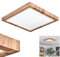 LED Deckenleuchte Salmi, dimmbares Deckenpanel aus Metall/Kunststoff/MDF in Schwarz/Holzoptik/Weiß, skandinavisches Design, mit Fernbedienung, 24 Watt, 260-2600 Lumen, 2700-6500 Kelvin einstellbar CCT