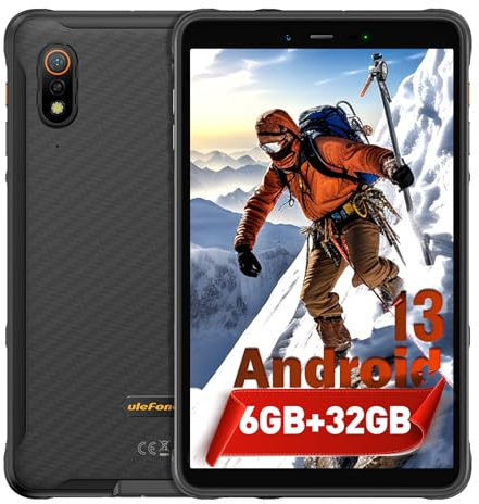 Ulefone Armor Pad Lite (WiFi) Tablette Tactile 8.0 Pouces, 6Go+32Go Android 13 Tablettes Incassable, 7650mAh, 13MP Caméra Mini Tablette, 5G WiFi, IP68/IP69K/OTG/GPS/NFC