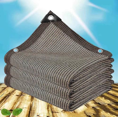 Filet d'ombrage pour Serre Voile ombrage Rectangulaire Voile Ombrage 5x4 Anti UV Bache pour Pergola Toile Ombrage Extérieur 5x5 Toile Pergola 4x3,brown-6x7m