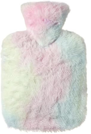 Wärmflasche, 1000 ml Beheizte Wassersackflaschen, Kleine Wärmflasche, Winter Handwärmer, Fußwärmer mit Bezug für Füße Hände