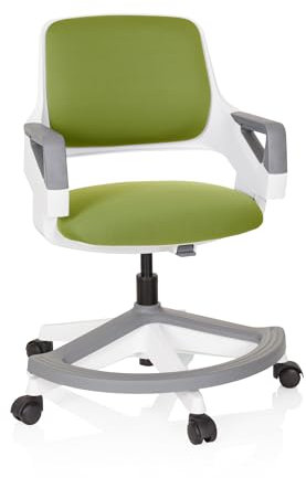 hjh OFFICE Kinder- und Jugendstuhl Kid Flex Mitwachsender Drehstuhl, Verstellbare Rückenlehne & Fußablage, Grün