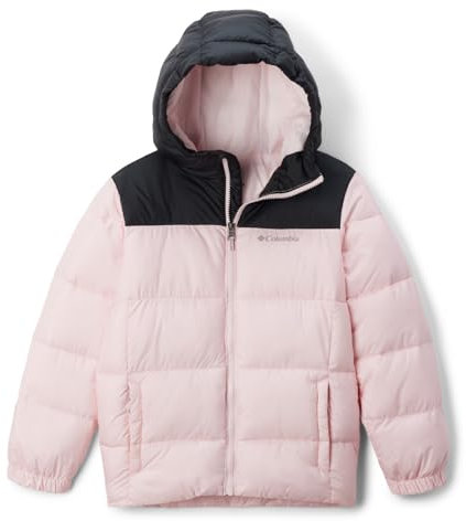 Columbia Piumino unisex con cappuccio, rosa satinato, nero, M