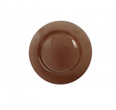 BRANDANI 51034 1 SOTTOPIATTO MOKA VETRO, cm d 32, Luminoso Colore Moka, Natale, Lavaggio a Mano