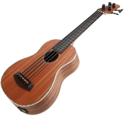 Bajo Acústico 4 Cuerdas 16 Trastes con Ecualizador Sintonizador Fundido a Presión Negro Sonido único Ideal para Conciertos