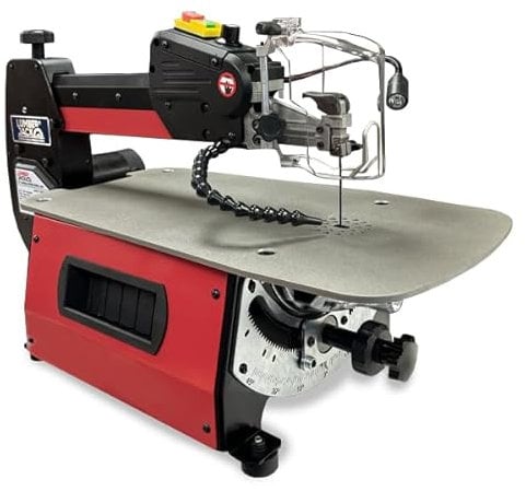 LUMBER JACK 18 Variable Speed Scroll Saw 80W Precision Motor, 460mm Throat Depth, Adjustable Angles, Air Blower, Onboard Blade Storage, Flexible LED Work Light, Ideal for Woodworking