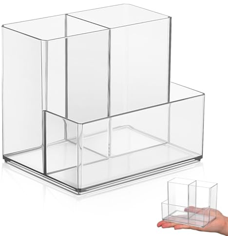 HAPINARY Desktop Kosmetikpinselhalter Clarity Organizer Make-up Pinsel Organizer Klar Stift Becher Schreibtisch Schreibwaren