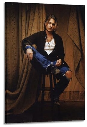 Zyfene Johnny Depp Schönes Poster, Heimdekoration, Wandkunst, zum Aufhängen, Bild, Druck, Schlafzimmer, dekorative Gemälde, Raum, ästhetisch, 60 x 90 cm