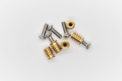 Nectite Mini Threaded Inserts and Screws for Guitar Pickguards and Covers 12 Stück Chrome