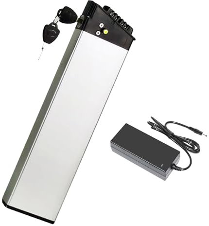 JHKJ 48-Volt-E-Bike-Akku, 48 V, 10 Ah, 14 Ah, 12 Ah, Lithium-Akku, 48 V, Elektrofahrrad-Akku, 48 V, Li-Ionen-Akku für 250 W – 700 W Motor, mit Ladegerät und 5-Loch-Anschluss,Lq 48v12ah