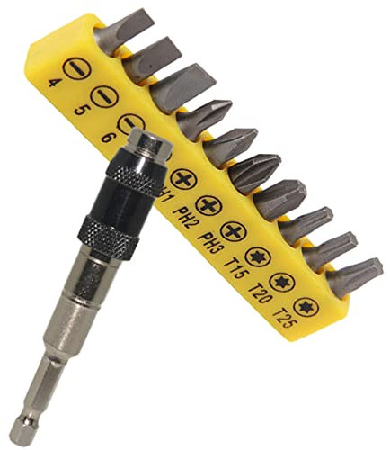 Homoyoyo 1satz Flexible Bohrer Verlängerung Mit Magnet-bithalter Und Schraubendreher-bits Sechskantschaft Schwenkbare Verbindung Für Enge Stellen Robust Und Langlebig Aus Chrom-vanadium