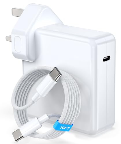 106W Charger Compatible with MacBook Air MacBook Pro 13 14 15 16 inch 2025 2024 2023 2022 2021 2020, M1 M2 M3 M4 Laptop USB C Power Adapter, iPad, 10FT USB-C Cable