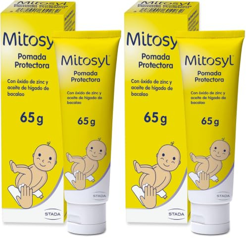 Mitosyl, Pomada Protectora, Crema de Pañal Bebé, Previene y Alivia Irritaciones, Fórmula Suave y Efectiva para el Cuidado Diario, 65g (Paquete de 2)