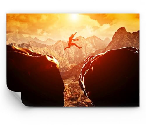 Arttor Papier Peint Panoramique Standard - Homme montagne liberté - 350x256 cm - Revêtement mural décoration Moderne Décoration Wallpaper Design Tableaux Muraux Photo Salon Chambre - WF1AA350x256-2827