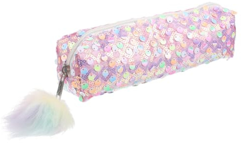 LALAFINA Federmäppchen für Schüler mit Glitzer Rosa Einschulung Feier | Pet und Polyester, Glatte Reißverschlussführung, Waschbar, Leicht zu Tragen, für Stifte und Zubehör