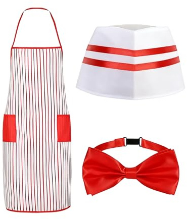 BommFu Karneval Kostüme - Popcorn Kellnerin Cosplay Uniform | Servicekraft Outfit,Für Feste Karneval Halloween Weihnachten Geburtstag Rollenspiel