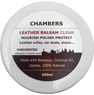 Chambers Natural Leather Balsam Conditioner and Restorer 500ml Suitable for All Smooth Leather, Perfect for Aniline Leather Sofas