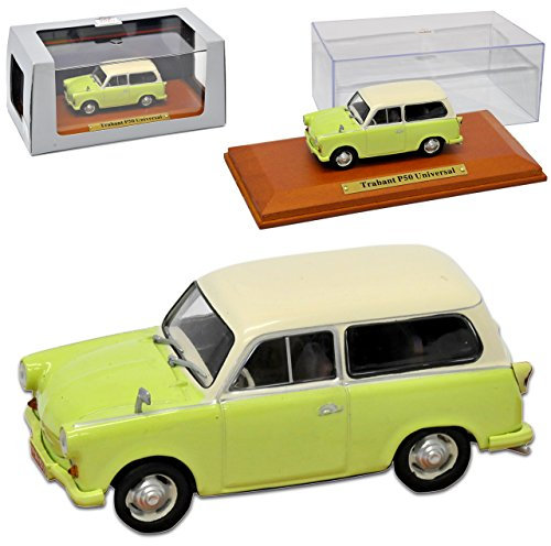 Atlas Trabant P50 500 Universal Kombi Grün Beige 1957-1962 DDR 1/43 Modell Auto mit individiuellem Wunschkennzeichen