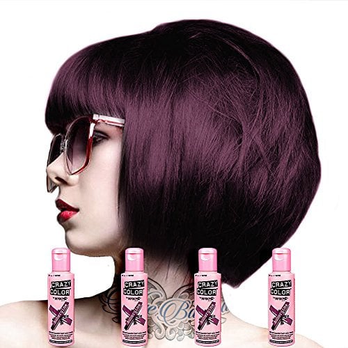Crazy Color Colorazione per capelli, confezione da 4, 100 ml (melanzana – viola)