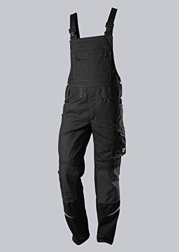 BP 1804-720-32-48l Latzhose, Stretch-Hosenträger mit Clipbefestigungen, 305,00 g/m² Verstärkte Baumwolle, schwarz, 48l
