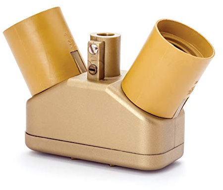 Lampenverteiler 2x E27 mit Zugschalter Kunststoff PVC Lampenfassung Schraubgewinde Fassung gold