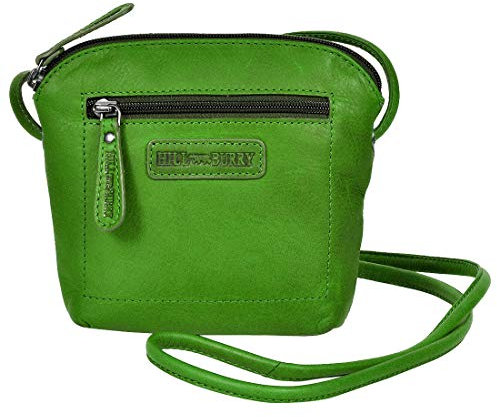 HILL BURRY • Kleine Damen Umhängetasche aus Leder HB3199 (Grün)