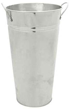 Tall Silver Metal Galvanised Florist Vase x 38cm