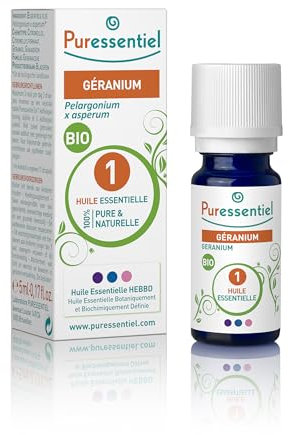Puressentiel - Huile Essentielle Géranium - Bio - 100% pure et naturelle - HEBBD - Lot de 2 x 5 ml