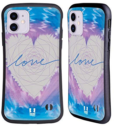 Head Case Designs Violett Herz Colourful Love Hybride Handyhülle Hülle Huelle kompatibel mit Apple iPhone 11