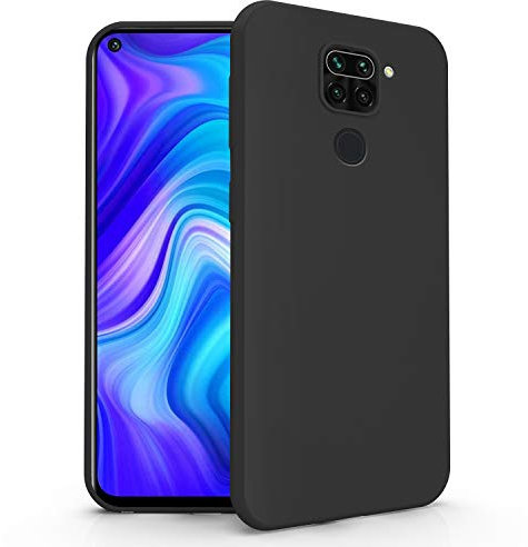 N NEWTOP Cover Compatibile per Xiaomi Redmi Note 9, Custodia TPU Soft Gel Silicone Ultra Slim Sottile Flessibile Case Posteriore Protettiva (Nero)