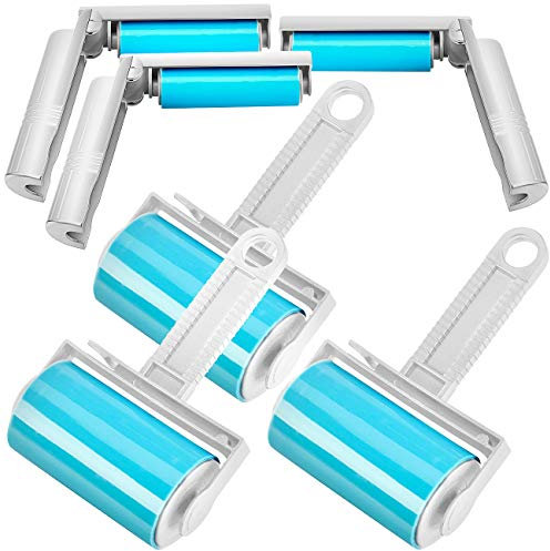 infactory Fusselrollen: 6er-Set Wiederverwendbare Fussel- und Tierhaarrollen in 2 Größen (Fusselrolle wiederverwendbar, Silikon Fusselrolle, abwaschbare)