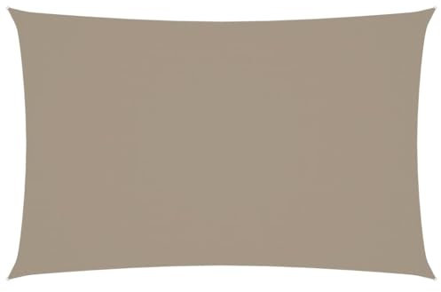 vidaXL Sonnensegel Wasserfest Sonnenschutz Windschutz Sonnendach UV Schutz Garten Terrasse Balkon Oxford-Gewebe Rechteckig 2x5m Taupe
