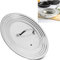 KEISSCO Stainless Steel Universal Lid for Pots, Pans and Skillets - Fits 7 to 12 Pot and Pans - Tempered Glass with Stainless Steel Rim Replacement Frying Pan Cover and Cast Iron Skillet Lid