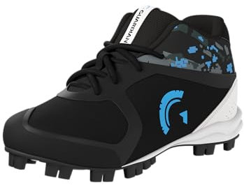 Guardian Baseball Cleats Jugend Jungen Mädchen High Top Youth Baseball Cleats Jungen Baseball Cleats und Mädchen Softball Cleats, Schwarz/Königs, 4 Big Kid