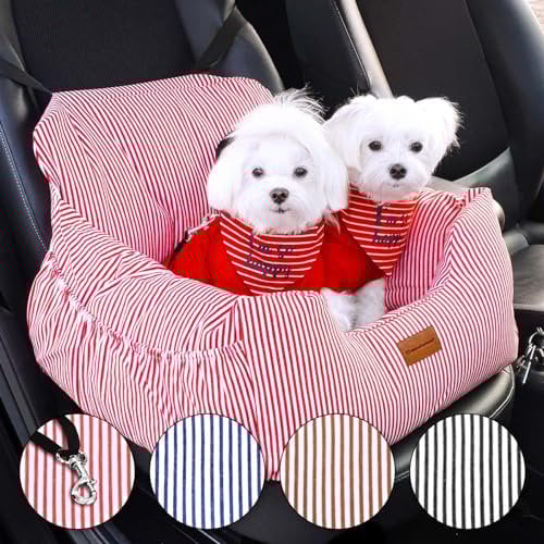 Wahre Tierliebe® - Hunde Autositz inkl. Sicherheitsgurt - waschbarer Hundesitz Auto in schwarz/weiß für kleine, mittlere & große Hunde I Autositz Hund, Hundeautositz, Hund Auto, Hundebox Hundekorb